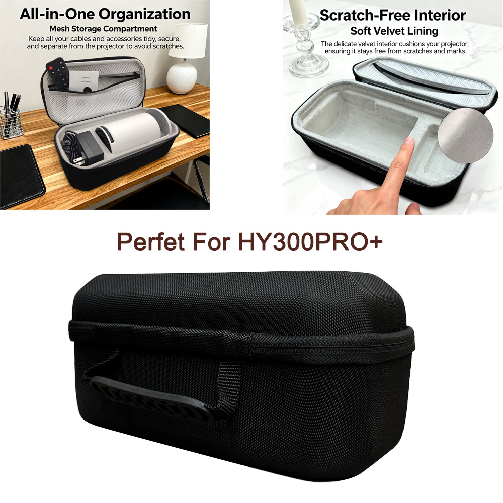 Projector Carrying Bag - ポータブルケース キャリング保護ボックス プロジェクター専用の正確なカードスロット HY300 Pro+ トラベルキャリングバッグ