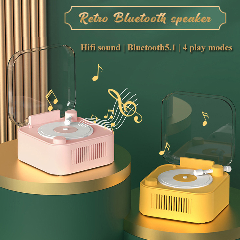 Home Cinema Bluetooth 5.1 - レトロなデザインのBluetoothスピーカー,Hifi,mp3音楽プレーヤー,tfカード,ディスク,合成