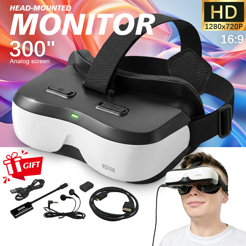 Video Home Cinema - ポータブルヘッドマウントディスプレイ HDMI Type-C、300インチ仮想スクリーン プライベートシネマ Switch、Steam Deck、PS5、PC対応
