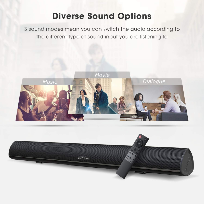 Home Cinema Speaker System - パワフルなTVサウンドバー 有線100W Bluetoothスピーカー ステレオホームシアターサウンドシステム リモコン付き ミュージックセンター