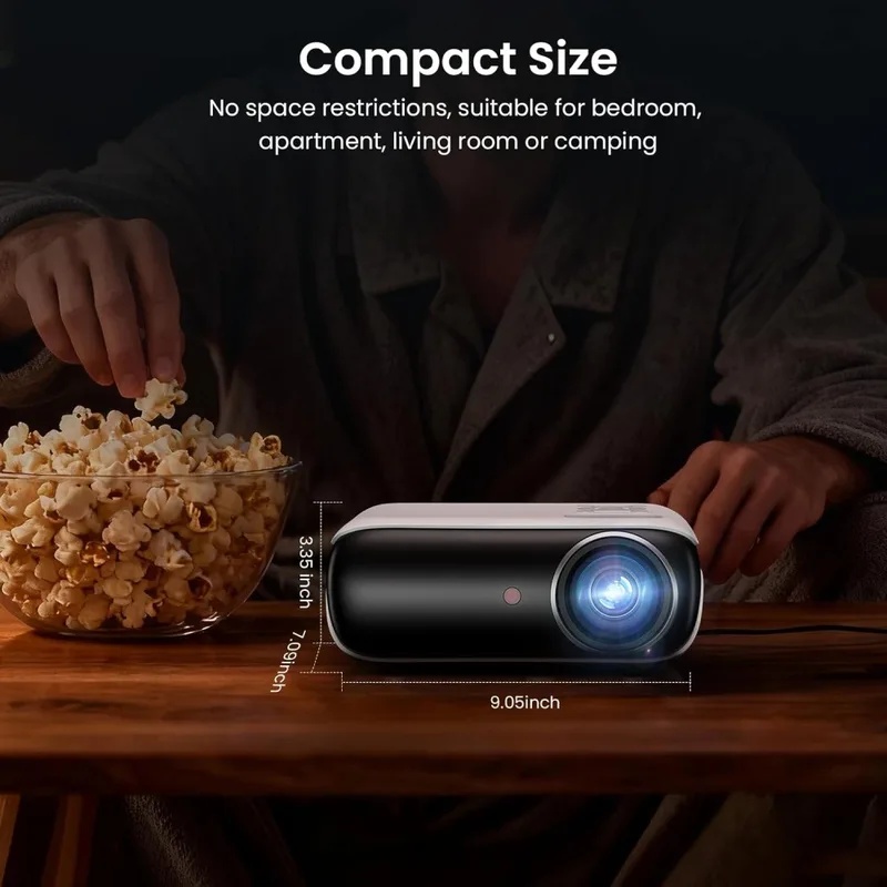 Home Cinema Bluetooth 5.1 - 高画質1080P対応の家庭用プロジェクター。4Kビデオ再生、Bluetooth 5.1、250ANSIルーメン。寝室や家庭でのエンターテイメントに最適なポータブル映画プロジェクター。