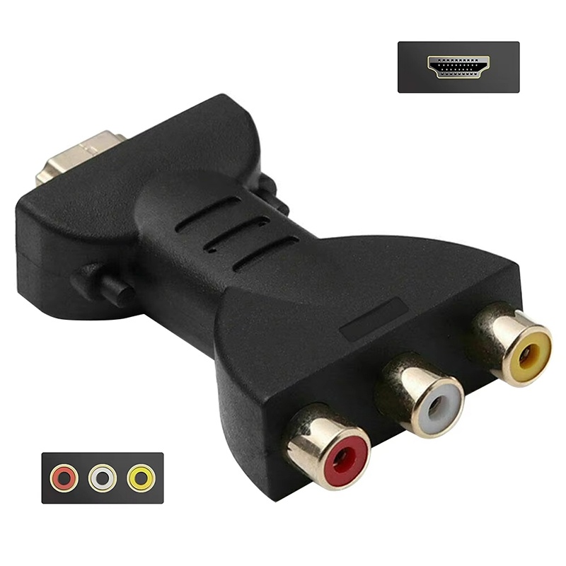 Video Home Cinema - AV-HDTVコンポジットアダプター 3 RCA（赤、白、黄）コネクター HD TVボックス、DVDプレーヤー用 プラグアンドプレイ
