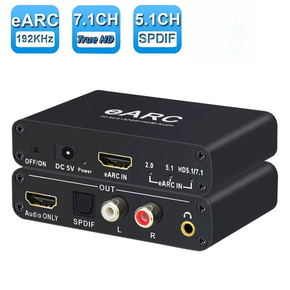 Surround Sound Decoder - 192Khz HDMI EARC ARC オーディオエクストラクター EARC