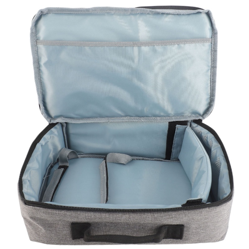 Projector Carrying Bag - プロジェクターバッグ 13.6x7.9x4インチ 高耐久ナイロン製ポータブルプロジェクターキャリングケース 丈夫なハンドル付き 旅行用 グレー