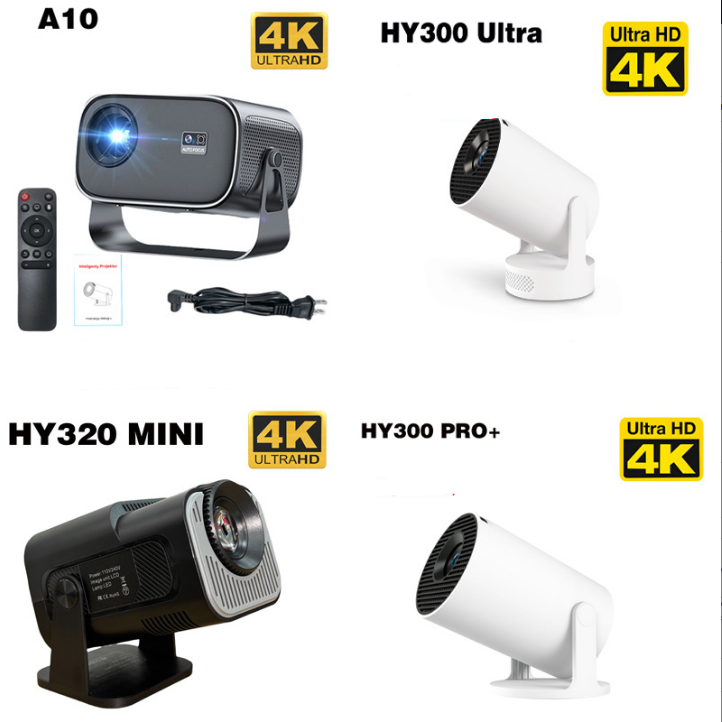 Video Home Cinema - 2026年新型ミニマイクロプロジェクターHY300 4Kオートフォーカスホームプロジェクター 1920*1080Pホームシネマ屋外プロジェクター