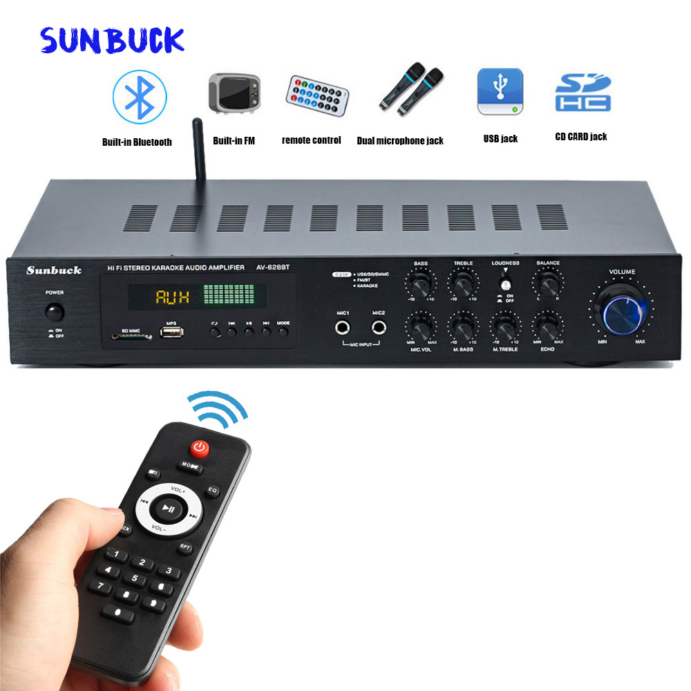 Home Cinema Bluetooth 5.1 - Sunbuckホームシアター5.1 1000 50w hifiオーディオアンプ5.1ステレオサラウンドサウンドホームカラオケアンプホームシネマ