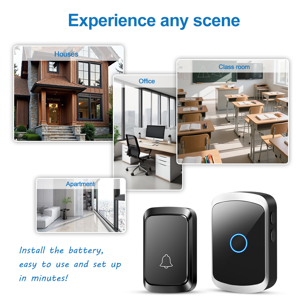 スマートワイヤレスドアベル ドアチャイムキット ソケット不要 - Home Cinema Kit のレビューと価格