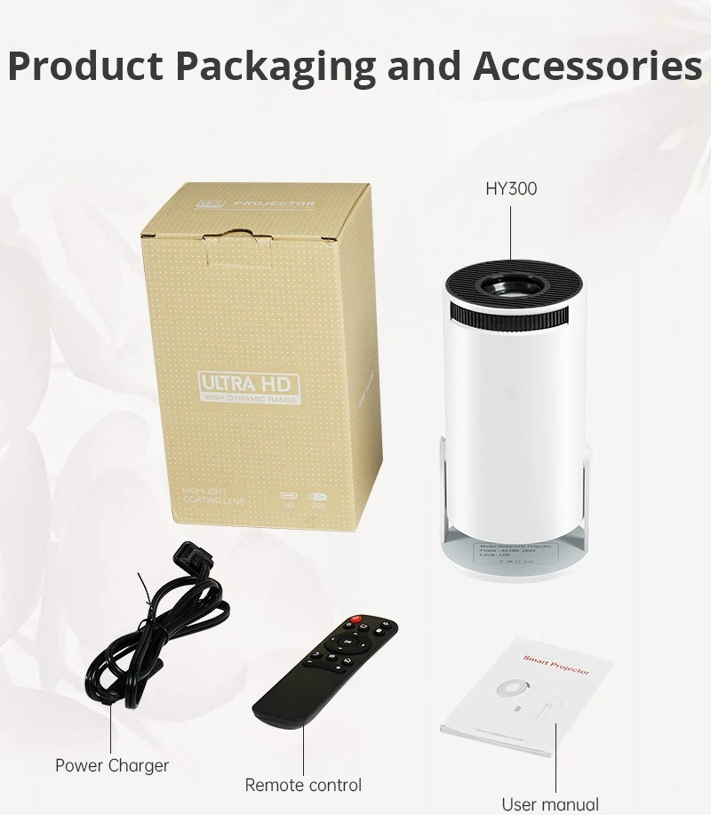 コンパクトで持ち運び可能なHDホームプロジェクター、Andr - Video Home Cinema のレビューと価格