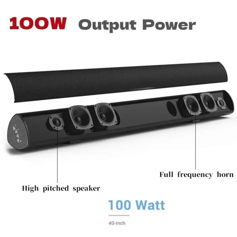 パワフルなTVサウンドバー 有線100W Bluetooth - Home Cinema Speaker System のレビューと価格