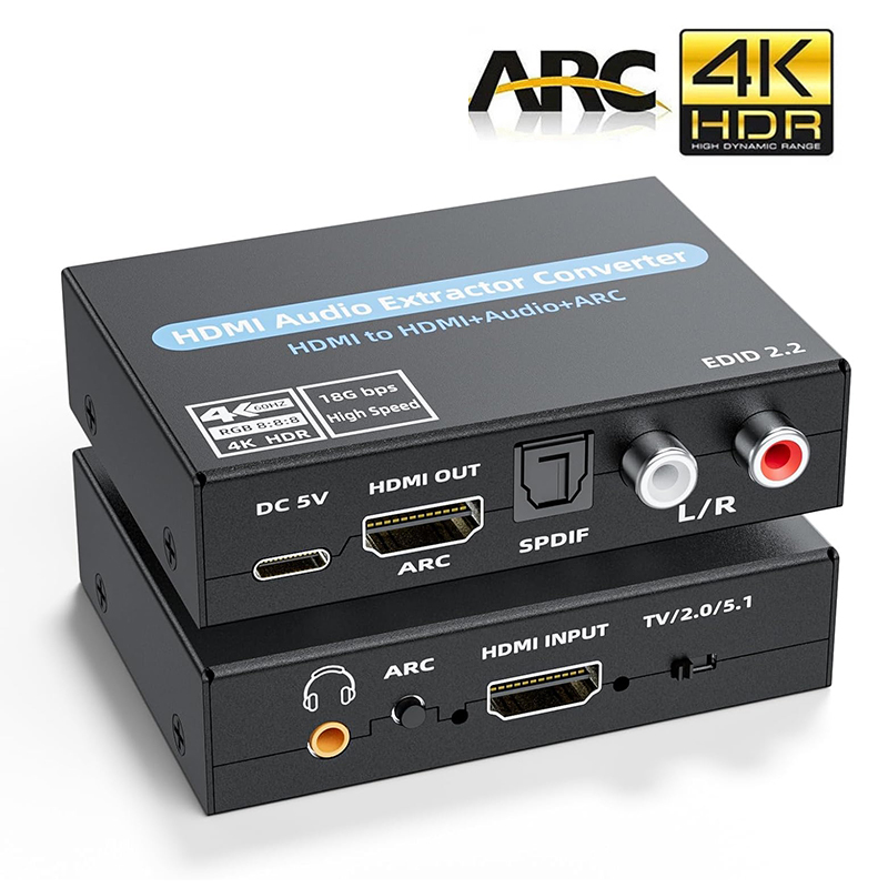 4K@60Hz HDMIオーディオエクストラクター（ARC対 - Surround Sound Decoder のレビューと価格