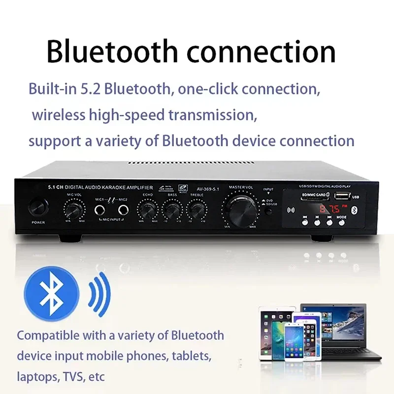 ハイパワーアンプ AV-369BT 6チャンネル Bluet - Home Cinema Onkyo 5.1 のレビューと価格