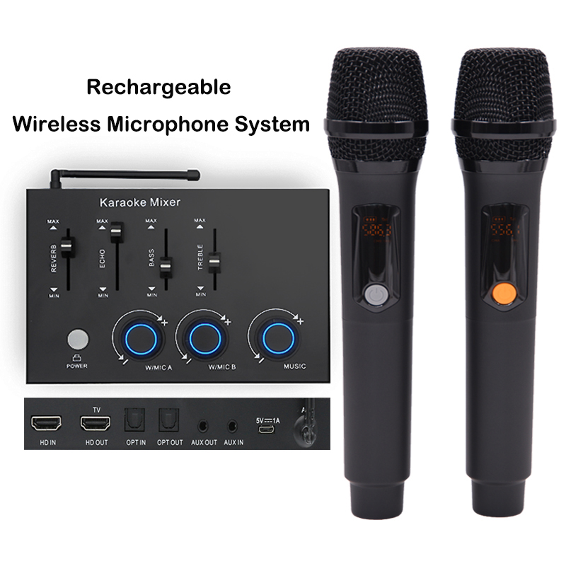 ホームシアター充電式ワイヤレスマイクカラオケミキサー、スマー - Home Cinema Kit のレビューと価格