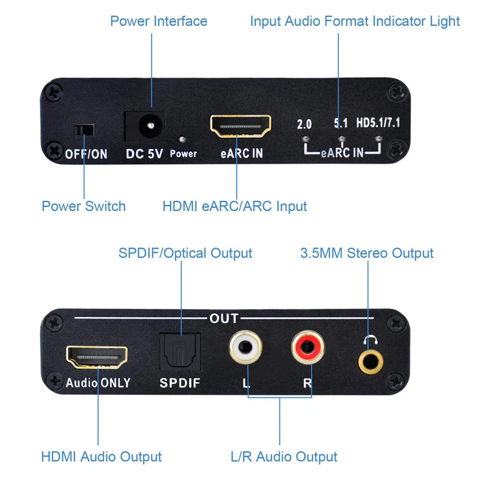 192Khz HDMI EARC ARC オーディオエクスト - Surround Sound Decoder のレビューと価格