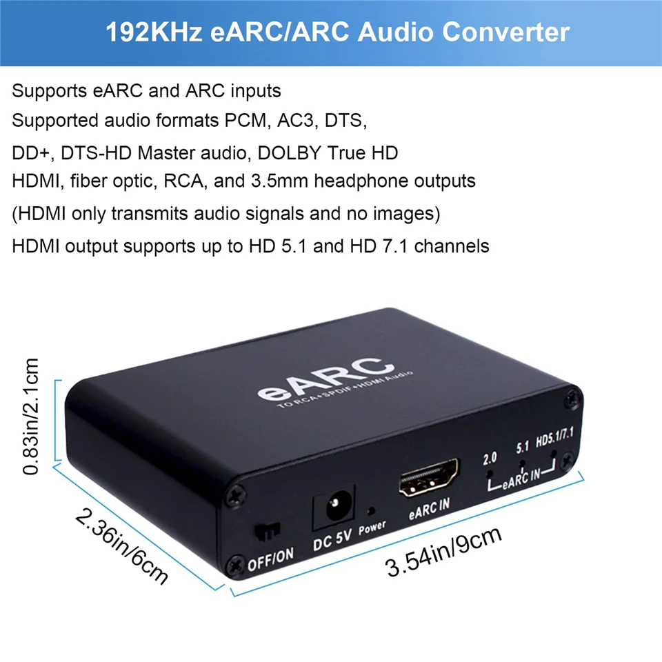 192Khz HDMI EARC ARC オーディオエクスト - Surround Sound Decoder のレビューと価格