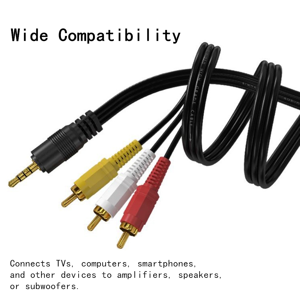 3.5 ミリメートルに 3 RCA オーディオビデオケーブル - Video Home Cinema のレビューと価格