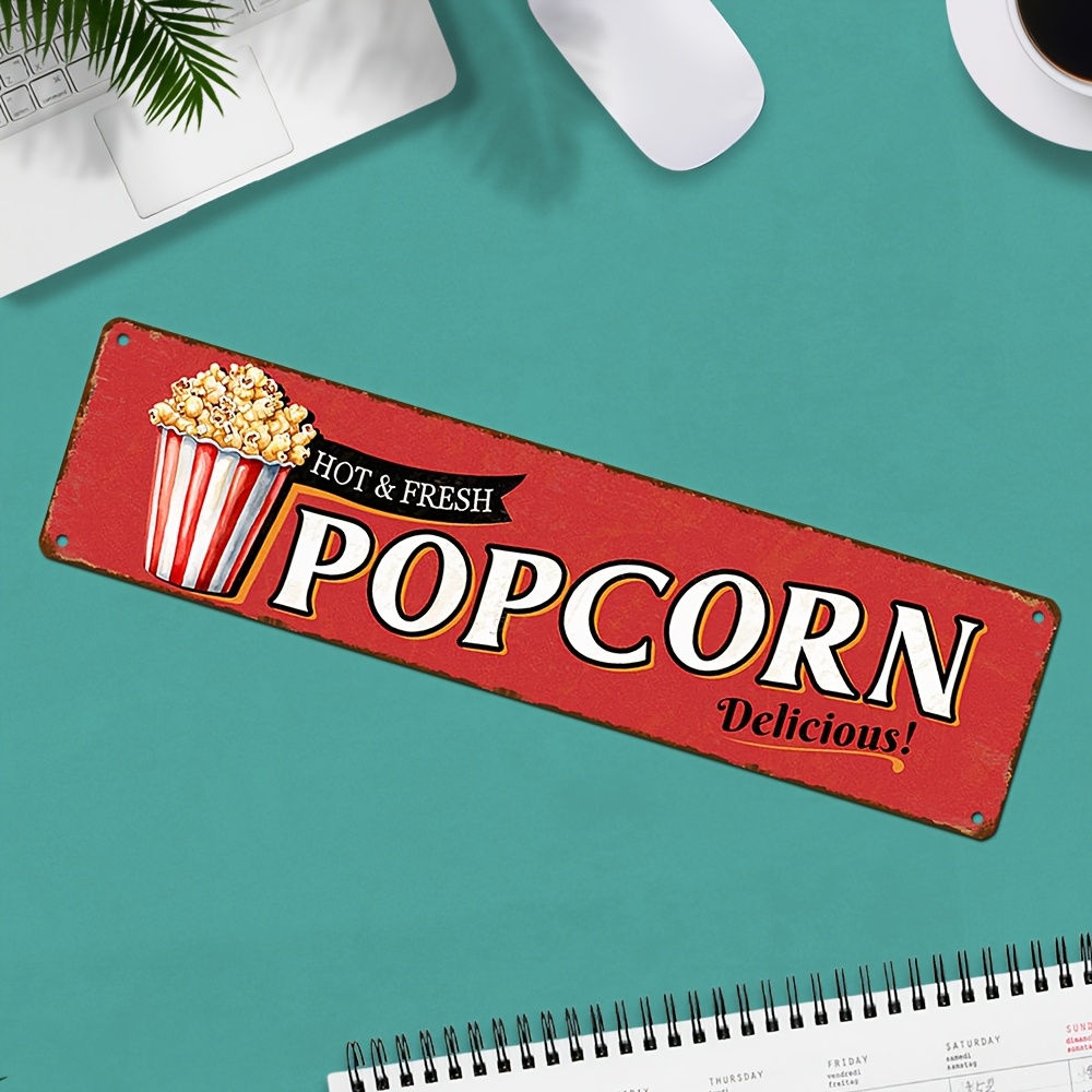 ヴィンテージアルミ製ポップコーンサイン、レトロな壁飾り、家、 - Home Cinema Design のレビューと価格