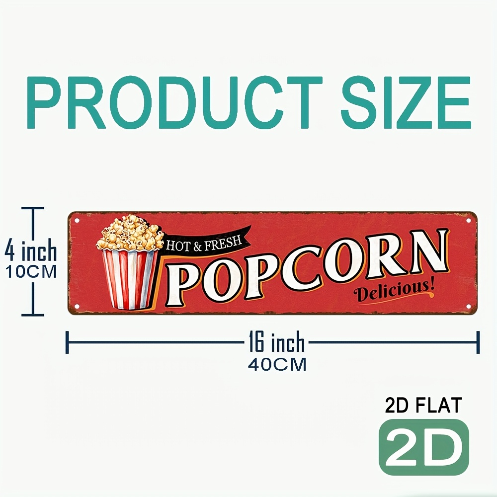 ヴィンテージアルミ製ポップコーンサイン、レトロな壁飾り、家、 - Home Cinema Design のレビューと価格