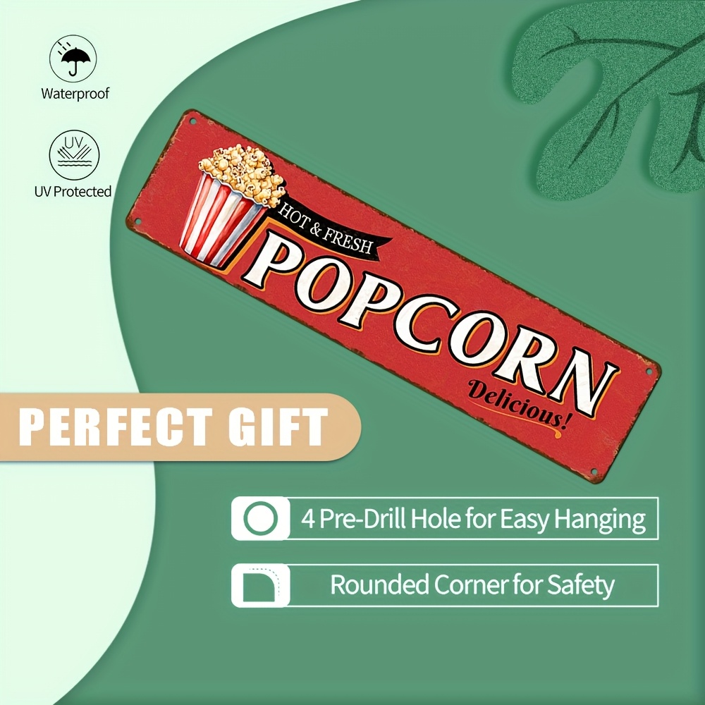 ヴィンテージアルミ製ポップコーンサイン、レトロな壁飾り、家、 - Home Cinema Design のレビューと価格