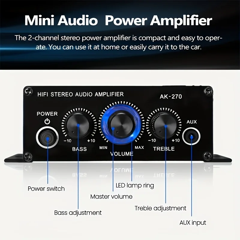 AK-270 400W ミニパワーアンプ 12V/24V 2 - Home Cinema Installation のレビューと価格