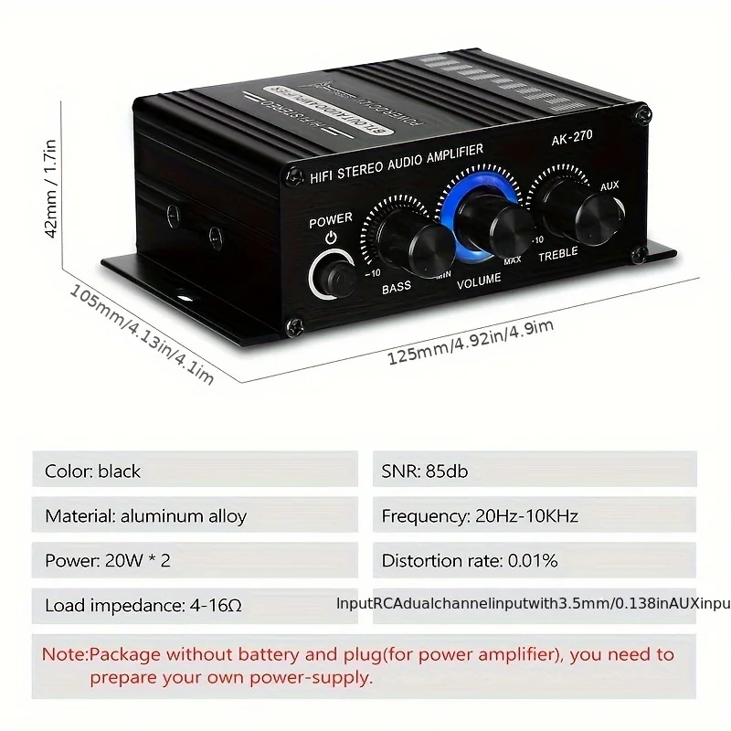 AK-270 400W ミニパワーアンプ 12V/24V 2 - Home Cinema Installation のレビューと価格