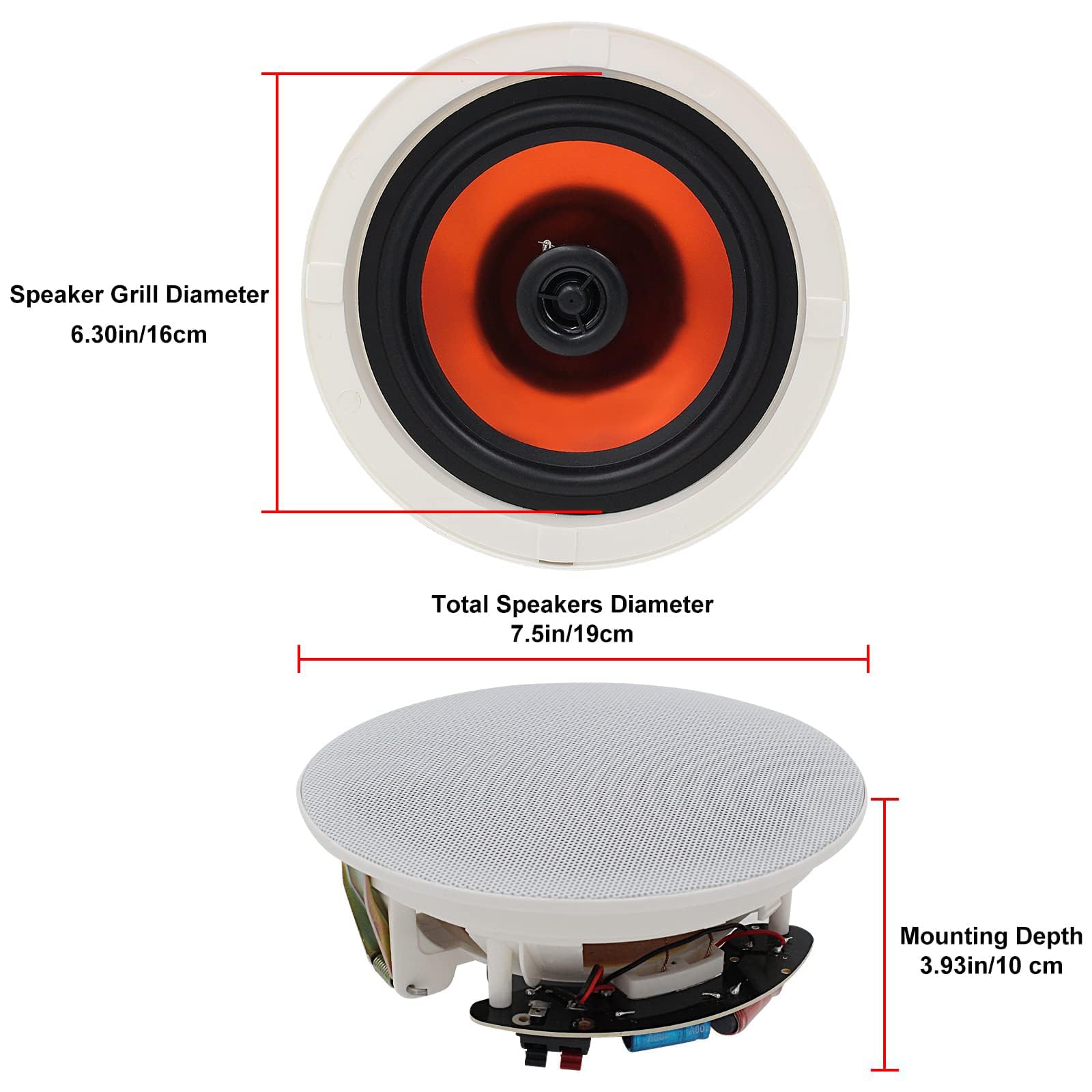 Herdio 6.5インチ Bluetooth 天井スピーカ - Home Cinema Speaker System のレビューと価格