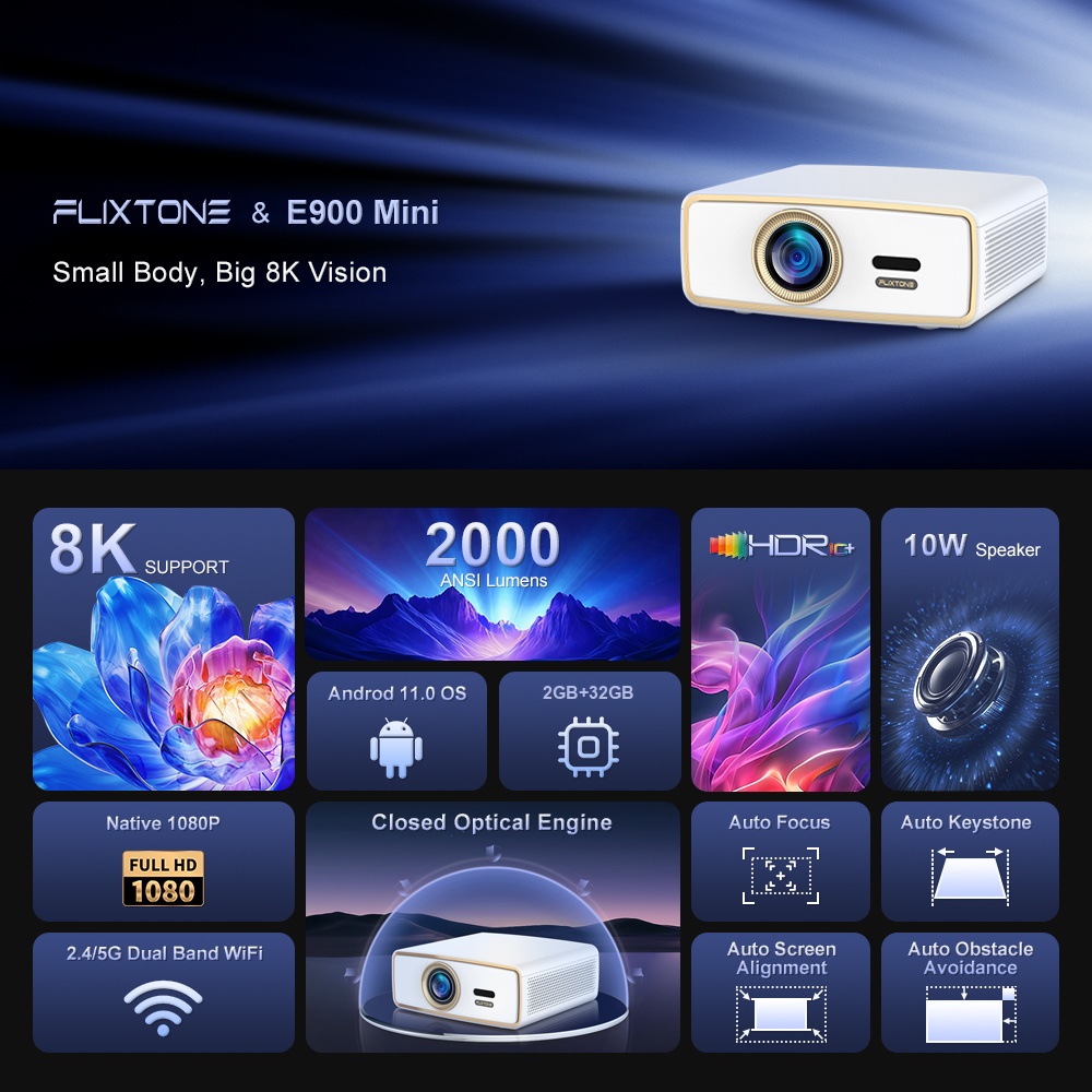 Flixtone E900 MINI：小型で持ち運び可能なフ - Video Home Cinema のレビューと価格